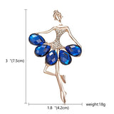 RINHOO Gymnastics Girl Flower Dancer Crystal Brooches for Women Cute Pin Bijouterie High Quality Corsage Fashion Wedding Jewelry daiiibabyyy