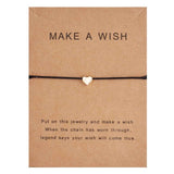 Make a Wish Crown Five-stars Cross Heart Woven Paper Card Bracelet Adjustable Lucky Red String Bracelets Femme Jewelry daiiibabyyy