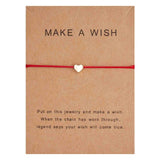 Make a Wish Crown Five-stars Cross Heart Woven Paper Card Bracelet Adjustable Lucky Red String Bracelets Femme Jewelry daiiibabyyy