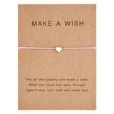 Make a Wish Crown Five-stars Cross Heart Woven Paper Card Bracelet Adjustable Lucky Red String Bracelets Femme Jewelry daiiibabyyy