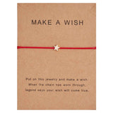 Make a Wish Crown Five-stars Cross Heart Woven Paper Card Bracelet Adjustable Lucky Red String Bracelets Femme Jewelry daiiibabyyy