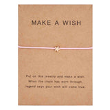 Make a Wish Crown Five-stars Cross Heart Woven Paper Card Bracelet Adjustable Lucky Red String Bracelets Femme Jewelry daiiibabyyy