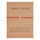 Make a Wish Crown Five-stars Cross Heart Woven Paper Card Bracelet Adjustable Lucky Red String Bracelets Femme Jewelry daiiibabyyy