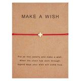 Make a Wish Crown Five-stars Cross Heart Woven Paper Card Bracelet Adjustable Lucky Red String Bracelets Femme Jewelry daiiibabyyy