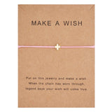 Make a Wish Crown Five-stars Cross Heart Woven Paper Card Bracelet Adjustable Lucky Red String Bracelets Femme Jewelry daiiibabyyy