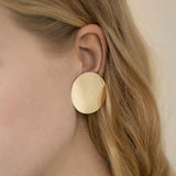 e912 Round Shaped Golden Earrings Simple Metal Vintage Earrings For Women Fashion Jewelry Girls Earring brincos daiiibabyyy