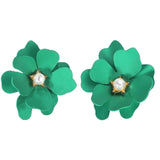 New Design Fashion Jewelry Big Double Flower Mixed Color Earrings For Women Summer Style Party Wedding Exaggerated Earrings daiiibabyyy