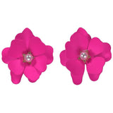 New Design Fashion Jewelry Big Double Flower Mixed Color Earrings For Women Summer Style Party Wedding Exaggerated Earrings daiiibabyyy