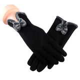 New Female Autumn Winter Non-Inverted Velvet Cashmere Full Finger Warm Lace Gloves Women Cotton Touch Screen Gloves G82 daiiibabyyy