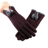 New Female Autumn Winter Non-Inverted Velvet Cashmere Full Finger Warm Lace Gloves Women Cotton Touch Screen Gloves G82 daiiibabyyy