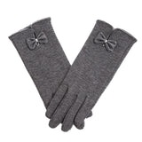 New Female Autumn Winter Non-Inverted Velvet Cashmere Full Finger Warm Lace Gloves Women Cotton Touch Screen Gloves G82 daiiibabyyy