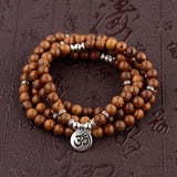 Multilayer Wood Beads Buddha Lotus OM Bracelet Tibetan Buddhist Mala Charm Rosary Bracelet Yoga Wooden For Women Men Jewelry daiiibabyyy