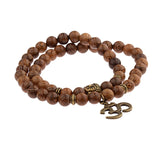 Multilayer Wood Beads Buddha Lotus OM Bracelet Tibetan Buddhist Mala Charm Rosary Bracelet Yoga Wooden For Women Men Jewelry daiiibabyyy