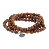 Multilayer Wood Beads Buddha Lotus OM Bracelet Tibetan Buddhist Mala Charm Rosary Bracelet Yoga Wooden For Women Men Jewelry daiiibabyyy