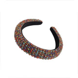 Colorful Crystal Hairbands Rhinestone Padded Headband Party Wedding Hair Hoop For Women Girls Hair Accessories Headpieces Gifts daiiibabyyy