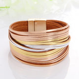 WYBU Multilayer Leather Bracelet For Women Magnet Clasp Charm Braided Wide Wrap Bracelets Bangles Female Bohemian Style Jewelry daiiibabyyy