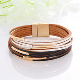 WYBU Multilayer Leather Bracelet For Women Magnet Clasp Charm Braided Wide Wrap Bracelets Bangles Female Bohemian Style Jewelry daiiibabyyy