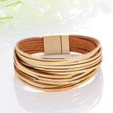 WYBU Multilayer Leather Bracelet For Women Magnet Clasp Charm Braided Wide Wrap Bracelets Bangles Female Bohemian Style Jewelry daiiibabyyy