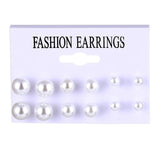 FNIO Women's Stud Earrings Crystal Pearl Earrings Set For Women Crystal Gold Silver Color Small Earrings Boho Jewelry  New daiiibabyyy