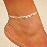 Bohemian Arrow Anklet Bracelet for Women Punk Metal Chain Sequin Anklets Summer Beach Anklet Female Barefoot Leg Chain Jewelry daiiibabyyy