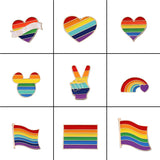 9 Style LGBT Design Rainbow Creative Heart Yeh Finger Pin Brooch Metal Pins Badge Denim Enamel Lapel Jewelry Gift women unsix daiiibabyyy