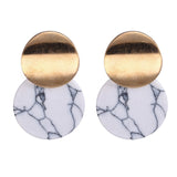 Korean Statement Black Acrylic Drop Earrings for Women  Fashion Jewelry Vintage Geometric Gold Asymmetric Earring daiiibabyyy