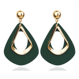 Korean Statement Black Acrylic Drop Earrings for Women  Fashion Jewelry Vintage Geometric Gold Asymmetric Earring daiiibabyyy