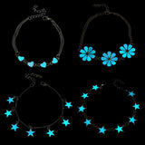 Fashion Fluorescent Bracelets & Bangles Pretty Heart Star Flower Shape Bracelets Glow In The Dark Luminous Bracelet For Women daiiibabyyy