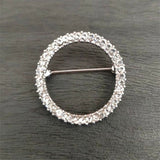 Fashion Hollow Circle Rhinestone Brooch Shawl Clip Scarves Broche Circle Crystal Brooches For Women Gift Accessories Wholesale daiiibabyyy