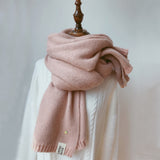 Women Winter Thicken Warm Scarf Soft Solid Cashmere Scarves Pashmina Shawls Wraps Knitted Wool Long Scarf daiiibabyyy
