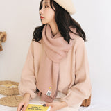 Women Winter Thicken Warm Scarf Soft Solid Cashmere Scarves Pashmina Shawls Wraps Knitted Wool Long Scarf daiiibabyyy
