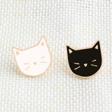 2pc/set Animal brooches black white Cat Metal Enamel Pins women Couple Badge Lapel Shirt Denim Accessories festival Gift daiiibabyyy