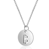 A-Z 26 Initials Name Necklace 12mm Round Pendant Letter Alphabets Necklace 316L Stainless Steel Femme Choker gift for Women daiiibabyyy