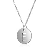 A-Z 26 Initials Name Necklace 12mm Round Pendant Letter Alphabets Necklace 316L Stainless Steel Femme Choker gift for Women daiiibabyyy