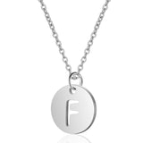 A-Z 26 Initials Name Necklace 12mm Round Pendant Letter Alphabets Necklace 316L Stainless Steel Femme Choker gift for Women daiiibabyyy