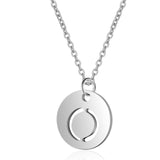 A-Z 26 Initials Name Necklace 12mm Round Pendant Letter Alphabets Necklace 316L Stainless Steel Femme Choker gift for Women daiiibabyyy