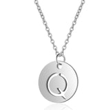 A-Z 26 Initials Name Necklace 12mm Round Pendant Letter Alphabets Necklace 316L Stainless Steel Femme Choker gift for Women daiiibabyyy