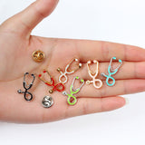 Nurse Pins Medical brooches for women Fashion Colorful Metal Stethoscope Enamel Jewelry Men Jackets Badges Accessories hijab Pin daiiibabyyy