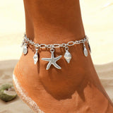 Vintage Anklets for Women Starfish Shell Pendant Anklet Summer Beach Foot Ankle Bohemian Anklet Bracelet On Leg Jewelry