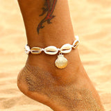 EN Bohemian Natural Shell Conch Rope Anklets For Women Foot Jewelry Summer Beach Barefoot Bracelet Ankle on Leg For Women