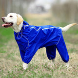 Pet Dog Raincoat Reflective Waterproof Zipper Clothes High Neck Hooded Jumpsuit For Small Big Dogs Overalls Rain Cloak Labrador daiiibabyyy