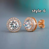 Huitan Fashion Geometric Women Stud Earrings Cubic Zirconia Wedding Party Daily Wearable Fashion Jewelry Hot daiiibabyyy