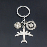 1PC Earth Airplane Keychains No Matter Where Pendant Travel Keyring Friendship Best Friend Jewelry Diy Handmade daiiibabyyy