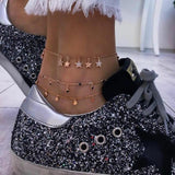 Tocona Layered Gold Shell Pendant Chain Ankle Bracelet On Leg Foot Jewelry Boho Charm Anklets for Women Accessories Mujer daiiibabyyy