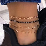 Tocona Layered Gold Shell Pendant Chain Ankle Bracelet On Leg Foot Jewelry Boho Charm Anklets for Women Accessories Mujer daiiibabyyy