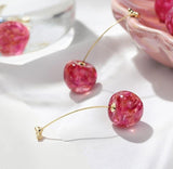 New Arrival Dominated Acrylic fashion Geometric fine Women Drop Earrings contracted sweet cherry modelling long earrings daiiibabyyy