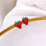 New European and American Fruit Fashion Long Ear Nail Temperament Cherry Cherry Earrings Lady Earrings daiiibabyyy