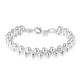 Charms beads Chain Beautiful bracelet silver color fashion for women Wedding nice bracelet jewelry JSHh236 daiiibabyyy