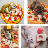 1pcsNew Comfort Pet Cat Dog Sleeping Bed Mat Cat Soft Warm Flannel Blanket Poached Egg Novelty Sleep Pad Pizza Sleeping Blankets daiiibabyyy