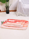 1pcsNew Comfort Pet Cat Dog Sleeping Bed Mat Cat Soft Warm Flannel Blanket Poached Egg Novelty Sleep Pad Pizza Sleeping Blankets daiiibabyyy